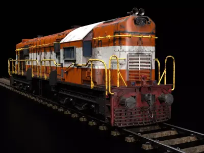 Indian Deisel Train Locomotive 3D model