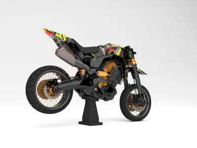 YAMAHA SUPERMMOTO WITH DECAL VALENTINO ROSSI 46 3D 3D MAX 2018 3D model