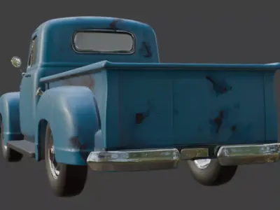 Old scratched Pickup Truck 3D Model 3D model