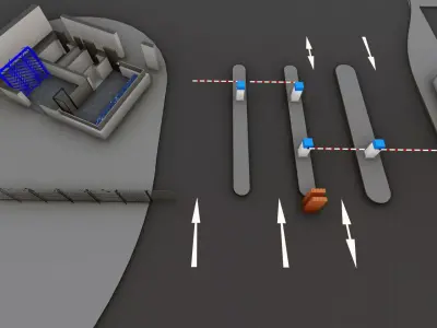 Security Barrier Island and Vehicle Access Control 3D print model