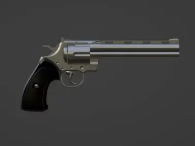 Revolver Low-poly 3D model