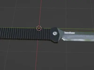 Kurshaw Dune Tanto Tactical Knife Low-poly 3D model