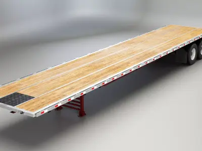 Flatbed Semi-Truck Trailer 3D model