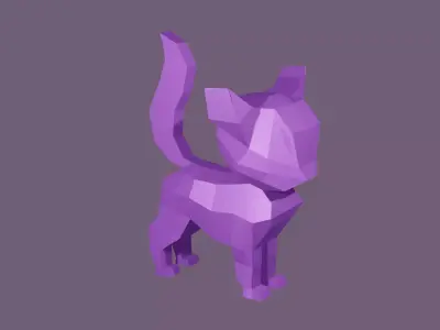 Low-poly cat polygonal Low-poly 3D model