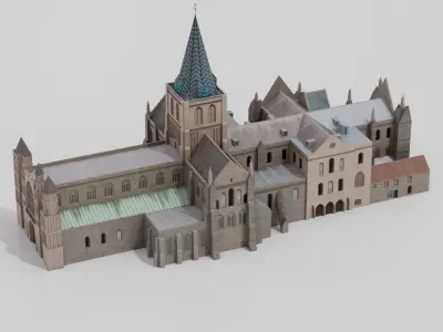 Rochester Cathedral Low-poly 3D model