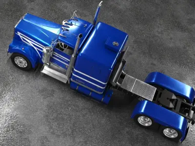 Kenworth W900 A 1981 Low-poly 3D model