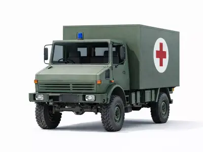 Military Ambulance Tactical Medical Response Vehicle 01 3D model