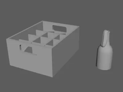 Molotov cocktail Low-poly 3D model buy