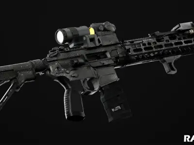 Sig Sauer MCX Virtus Game Ready Gun Low-poly 3D model