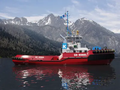 Tugboat  red 3D model