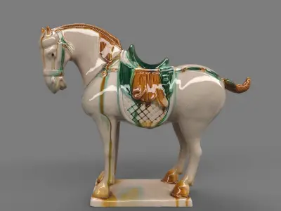 Tang Sancai Ceramic Horse 3D model purchase
