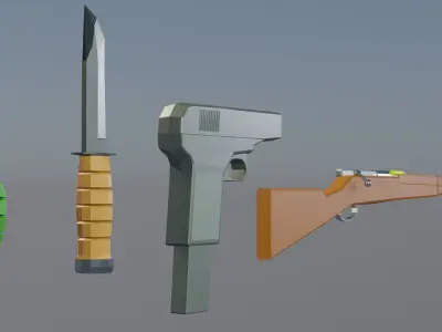 World War Low Poly Gun Pack Free low-poly 3D model