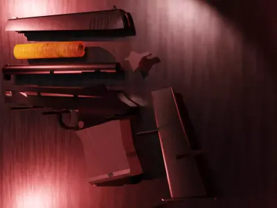 Semi - Auto Pistol Low-poly 3D model