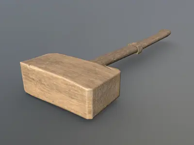 Hammer - Wood Low-poly 3D model