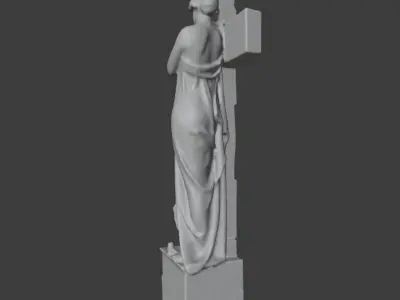 Graveyard Statue 3d Scan retopologized Free low-poly 3D model