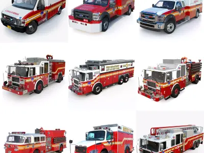 FDNY emergency trucks 3D Model Pack