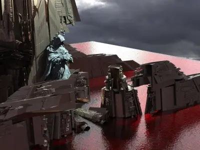 Stargate Pyramid City of Blood Kit bash Ship version 3D model