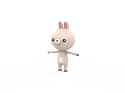 Stylized Character 001 Rabbit Low-poly 3D model