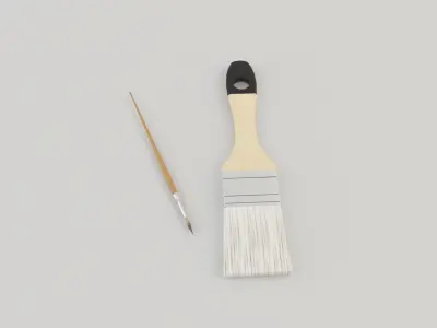 Brushes Lowpoly paint brush Low-poly 3D model