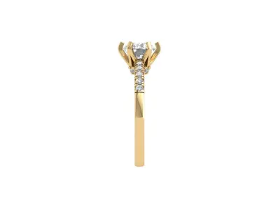 Solitaire Engagement Ring 3D print model 88