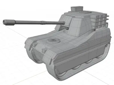 Military Tank Low-poly 3D model 3