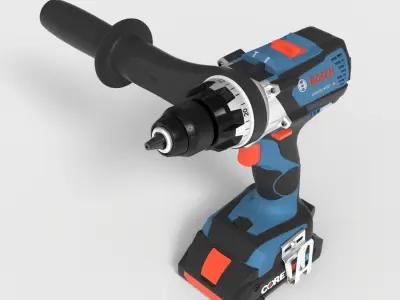 BOSCH BRUSHLESS DRILL MACHINE Low-poly 3D model