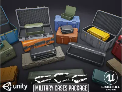 Military Cases Package Low-poly 3D model