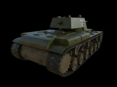 Low Poly Tank KV1 Como 003 Low-poly 3D model
