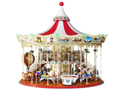 Carousel 2 levels Paris 3D model