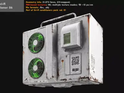 Sci-Fi air conditioner 06 3D model