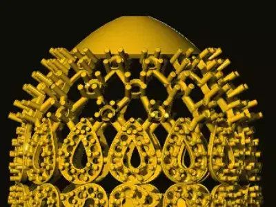 jumka ornate gold hat 3D print model