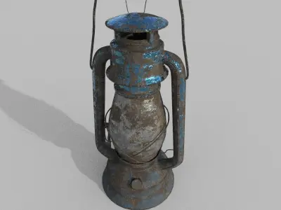 Old Lamp Lantern - Game ready lowpoly model 3D model