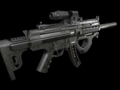 MP 5 GSG 16 Low-poly 3D model