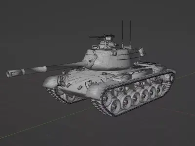 M47 Patton Low-poly 3D model