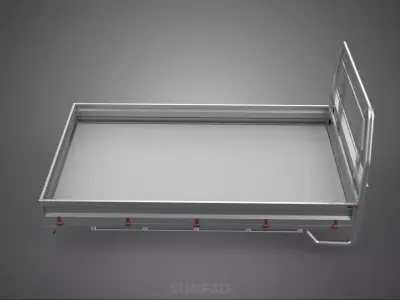 PICKUP TRUCK HEADBOARD STRUCTURE FLAT BED DECK BACK HEAD RACK 3D model
