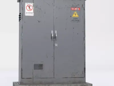 Electrical Utility Box Clean and Dirty PBR Game Ready  Low-poly 3D model
