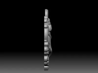  ornate golden anchor emblem 3D print model