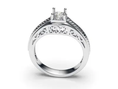 solitaire with ring sizes  8 part S73 3D print model