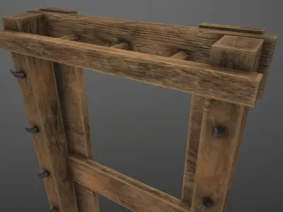 Wall Weapon Rack Low-poly 3D model