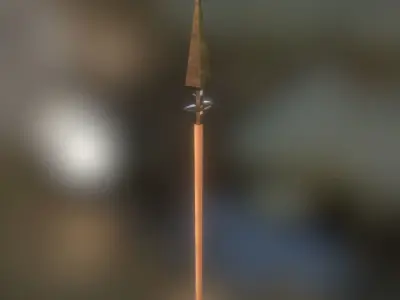 Spear And Club low poly game ready 3D model
