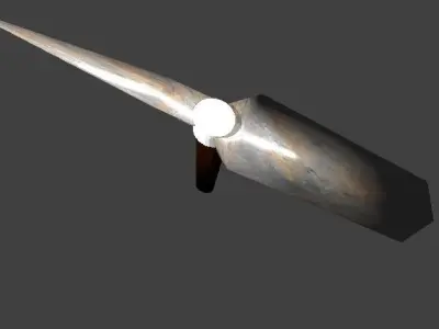 pickaxe metal axe with wooden handle 3D model