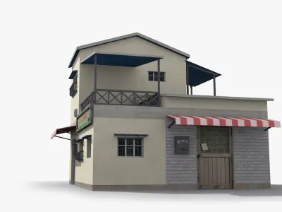 Japanese House x12 Low-poly 3D model purchase