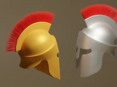 Spartan Helmet Low-poly 3D model order