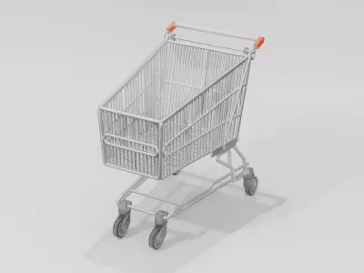 Shopping Cart 3D Model  Low Poly Game Ready Free low-poly 3D model