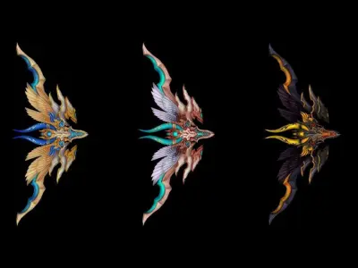 Angel Bow Low-poly 3D model