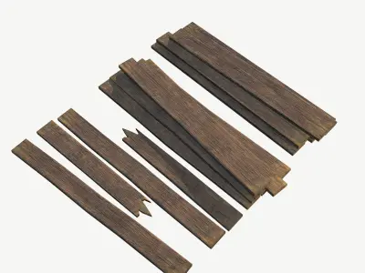 Wooden Plank Pack Low-poly 3D model
