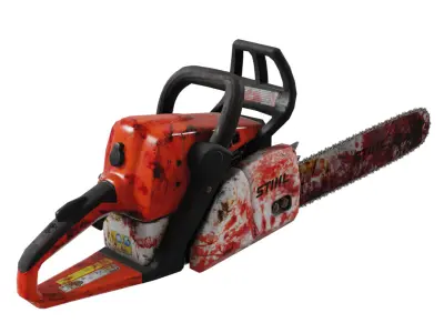 Chainsaw Stihl like - Gore Blood stained - horror  game-ready  Low-poly 3D model