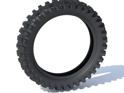 Motocross motorcycle rear tire Low-poly 3D model