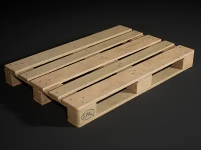 Wooden Pallet Low-poly 3D model 5