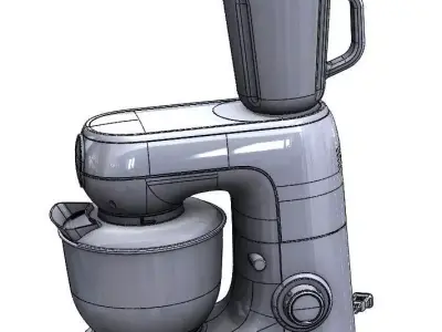 Kitchen Mixer with Blender Attachment 3D CAD Model 3D model